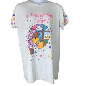 Vintage Nightgown Evening Star One Size Is There Life Before Coffee Distressed